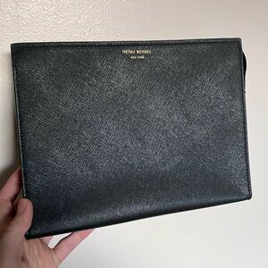 Henri Bendel Black Textured Clutch